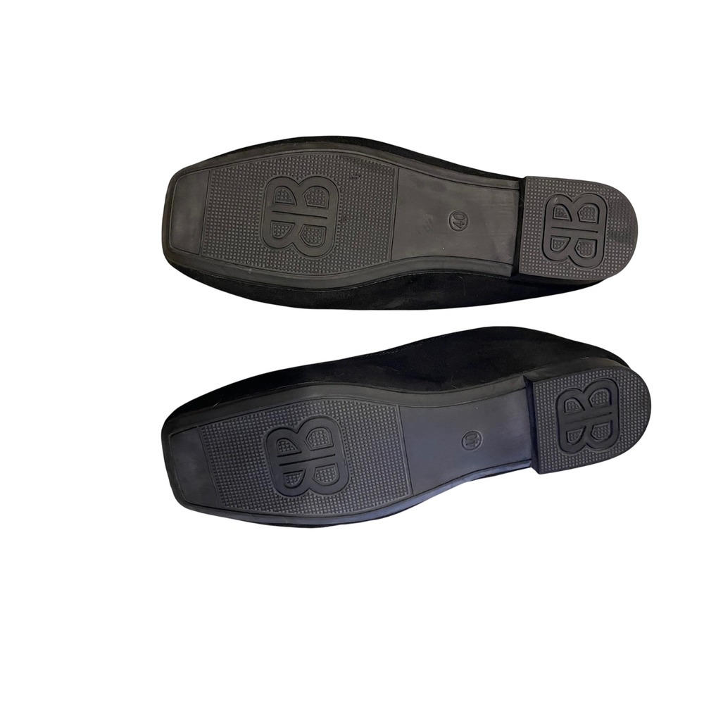Black Floral Embroidered Square Toe Ballet Flats Red Cherry Blossom Shoes 40 - Picture 4 of 4